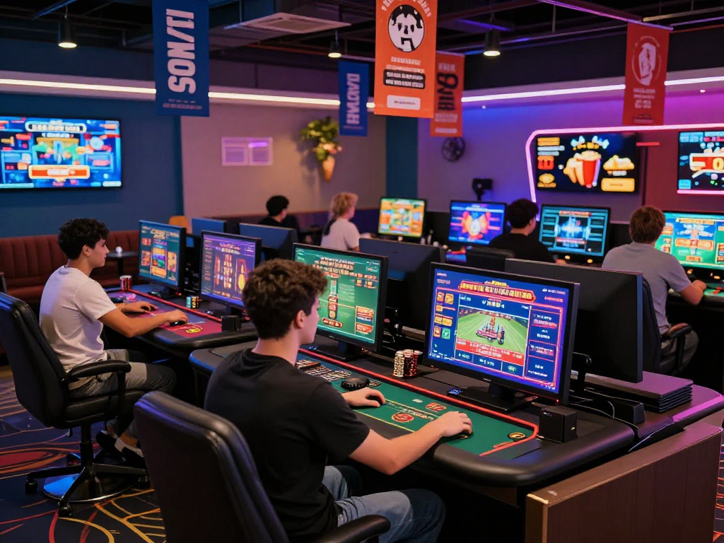 Players engaging in vibrant online gambling activities while exploring the best gambling sites in Canada through gambleonline.