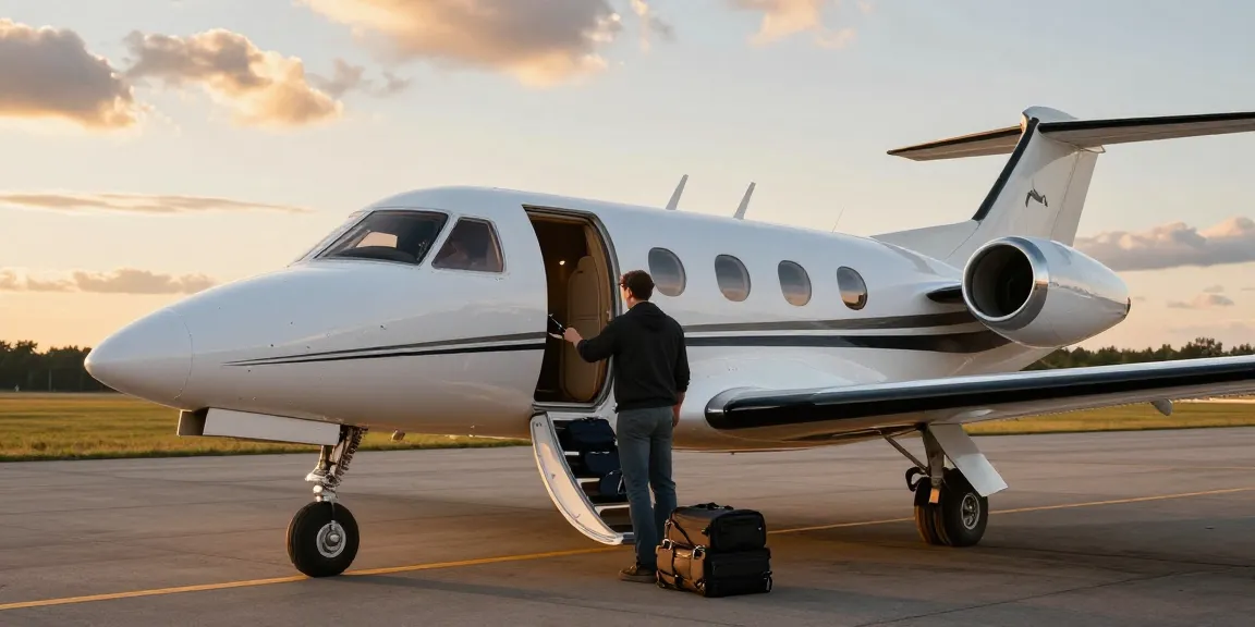 Efficient air charter services Ontario with traveler boarding Piper PA-31 Navajo amid stunning landscapes.