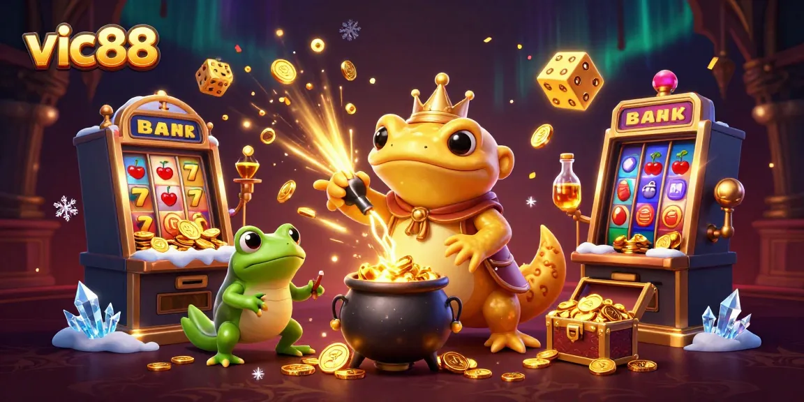 Experience the thrill of vic88 with a golden salamander alchemist transforming base metals into riches amidst dazzling casino elements.