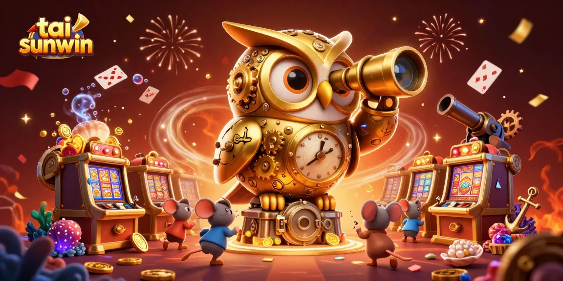Experience thrilling games at tai sunwin with a vibrant 3D illustration depicting excitement and joy in a casino atmosphere.